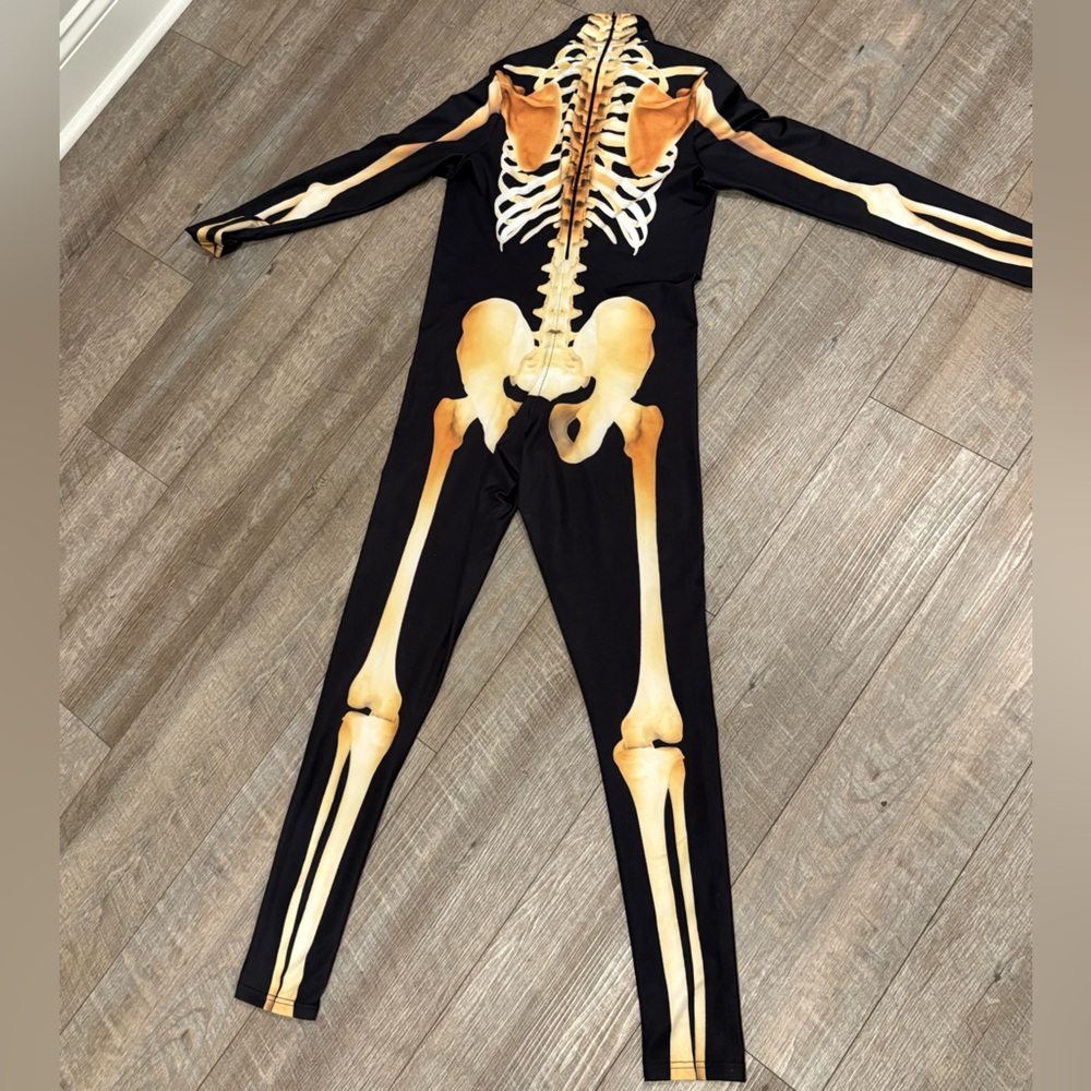 Women’s Skeleton Costume - Black and Gold - Picture 2 of 3